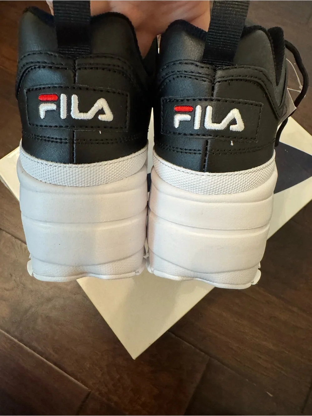 NEW Fila Disruptor 2 Wedge Platform Shoe Sneaker Chunky Black White 8.5